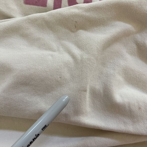 American Eagle Blondie Oversized Crewneck Sweatshirt Cream Pink XS - Picture 9 of 11